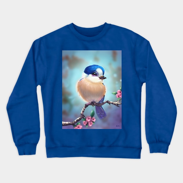 Blue headed bird Crewneck Sweatshirt by Artofokan